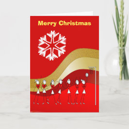 Cartão De Festividades Red Gold Christmas Themed Netball