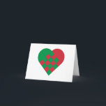 Cartão De Festividades Red Green Danish Heart<br><div class="desc">Heart shape in red and green based on a traditional Danish design with a checkerboard woven look.</div>