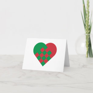 Cartão De Festividades Red Green Danish Heart