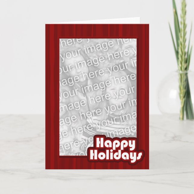 Cartão De Festividades Red Happy Holidays Template - Customized (Frente)