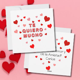 Cartão De Festividades Red Heart Confetti Te Quiero Mucho 3d Letters