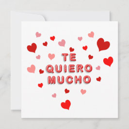 Cartão De Festividades Red Heart Confetti Te Quiero Mucho 3d Letters