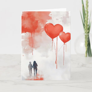 Cartão De Festividades Red Hearts Casal Love