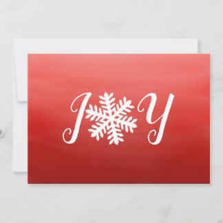 Cartão De Festividades Red Joy Snowflake Holiday Card