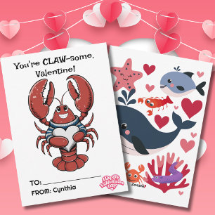 Cartão De Festividades Red Lobster Kids Dia dos Namorados Você é GARRA-fa