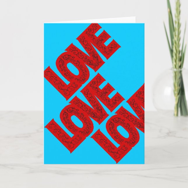 Cartão De Festividades Red Love, fevereiro, Dia de os namorados (Frente)