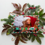 Cartão De Festividades Red Mint Verde Feliz de Woofmas Natal<br><div class="desc">Cachorro temido Feliz cartão com fotos de Natal com faixas em vermelho e diferentes tons de verde e branco junto com a Feliz Woofmas escrita sobre uma foto de seu cachorro em uma fonte de entalhe retrô em vermelho e verde. Feliz de Groovy Woofmas cartão de Natal para você e...</div>