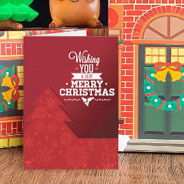 Cartão De Festividades Red Modern Christmas Tree