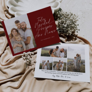 Cartão De Festividades Red Modern Feliz Navidad Script Natal