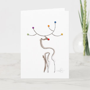 Cartão De Festividades Red-Nosed Christmas Reindeer