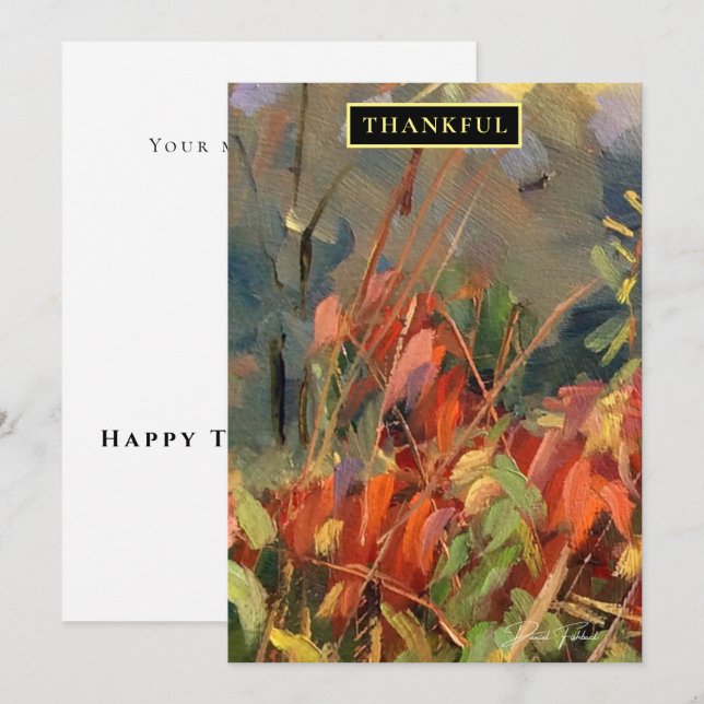 Cartão De Festividades Red Orange Nature Art (Frente/Verso)