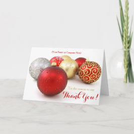 Cartão De Festividades Red Ornament Custom Logo Business Christmas Cards