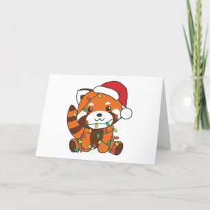 Cartão De Festividades Red Panda Christmas Animais de inverno Red Pandas