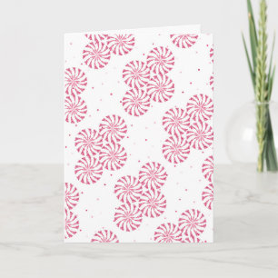 Cartão De Festividades Red Peppermint Candy Christmas Sweets Pattern