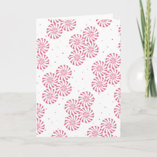 Cartão De Festividades Red Peppermint Candy Christmas Sweets Pattern