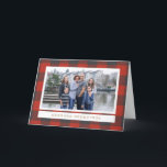 Cartão De Festividades Red Plaid Holiday Photo Card<br><div class="desc">Photography © Loren Kerns: www.flickr.com/people/lorenkerns/ and provided by Creative Commons: https://creativecommons.org/licenses/by/2.0/</div>
