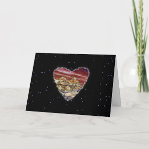 Cartão De Festividades Red Planet Heart Sci Fi Valentine Love Romance
