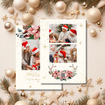 Cartão De Festividades Red Poinsettia Botânica Feliz Foto de Natal<br><div class="desc">Capture a essência da elegância de feriado com o Cartão de Férias de Natal Elegante Dourado Glitter 3. Esta carta requintada combina sofisticação do eterno com encanto festivo, oferecendo uma bela maneira de compartilhar sua alegria e desejos calorosos com entes queridos. Com um design de relâmpago dourado, este cartão de...</div>