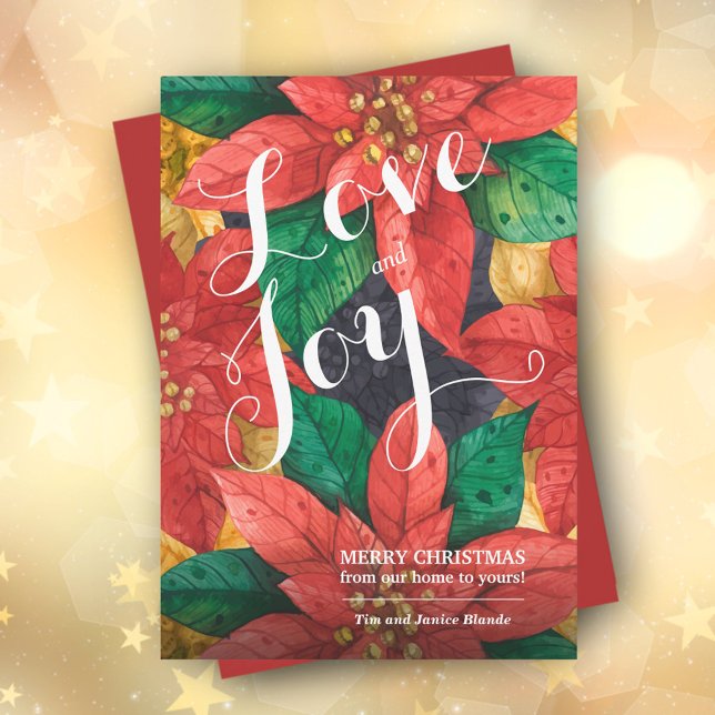 Cartão De Festividades Red Poinsettias Natal Não Foto (Criador carregado)