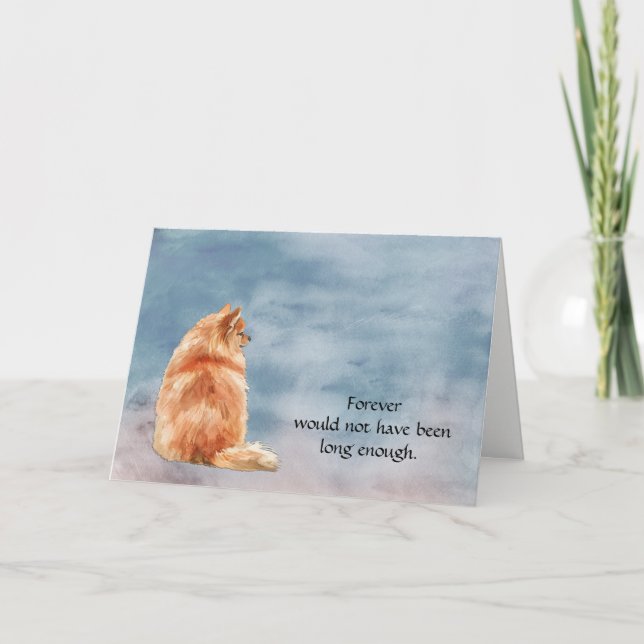 Cartão De Festividades Red Pomeranian Dog Condolence Sympathy Card (Frente)