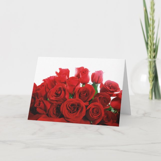 Cartão De Festividades Red Red Roses Valentine's Day Card (Frente)