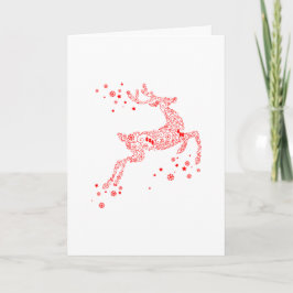 Cartão De Festividades Red Reindeer, Fröhliche Weihnachten!