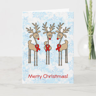 Cartão De Festividades Red Ribbon Reindeer (Heart Disease & Stroke)
