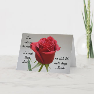 Cartão De Festividades Red Rose Valentine-with Buddha quote