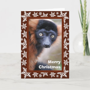 Cartão De Festividades Red Ruffed Lemur Greeting Card