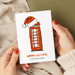 Cartão De Festividades Red Santa Hat London Red Telephone Box Negócios<br><div class="desc">Cartão de cartões de natal corporativo com uma ilustração da Caixa de Telefone de Londres, tocada com um Santa Hat. "Feriados Felizes" é escrito em uma fonte vermelha lúcida acima de seus nomes em um texto moderno e elegante. Personalize sua saudação, nome e mensagem no verso. Arte original e design...</div>