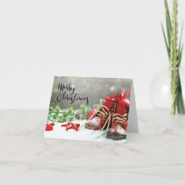Cartão De Festividades Red Shoes, Stars and Greenery