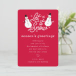 Cartão De Festividades Red Snowman Deixe nevar<br><div class="desc">Um cartão de férias moderno</div>