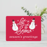 Cartão De Festividades Red Snowman Deixe nevar<br><div class="desc">Um cartão de férias moderno</div>