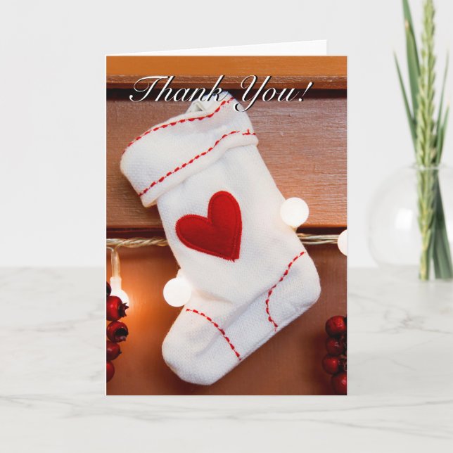 Cartão De Festividades Red stocking (Frente)