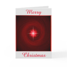 Red Vortex with Star Christmas Greeting Card