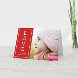 Cartão De Festividades Red Warm Deseja Foto de Férias de Amor Moderno