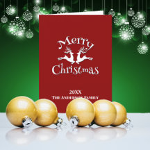 Red White Custom Photo Merry Christmas Reindeer