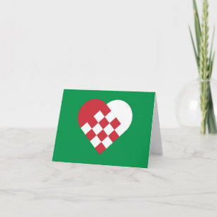 Cartão De Festividades Red White Danish Heart