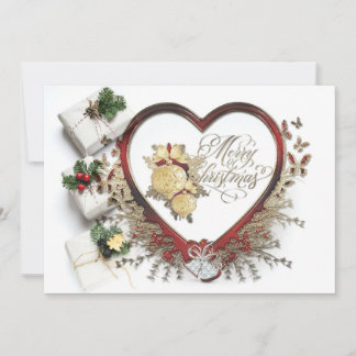 Cartão De Festividades Red White e Green Modern Victorian Feliz Natal