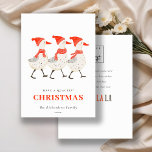 Cartão De Festividades Red Winter Quacking Patos Natal Logotipo Comercial<br><div class="desc">Se precisar de mais alguma personalização,  por favor,  sinta-se à vontade para me enviar uma mensagem em yellowfebstudio@gmail.com.</div>