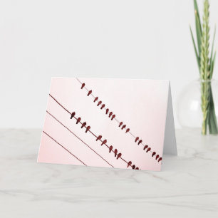 Cartão De Festividades "Redbirds" on Wire