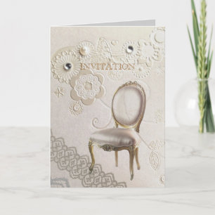 Cartão De Festividades Redemoinhos elegantes formais, casamento vintage p