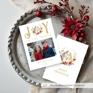Cartão De Festividades Refined Holy Nativity Joy To The World Quote
