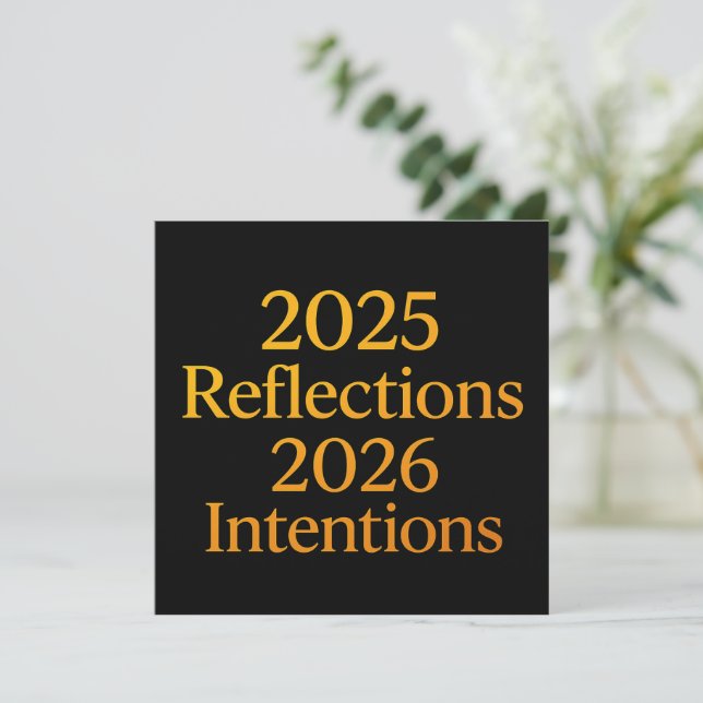 Cartão De Festividades Reflections Intentions 2026 Gold Goal Planner  (Em pé/Frente)