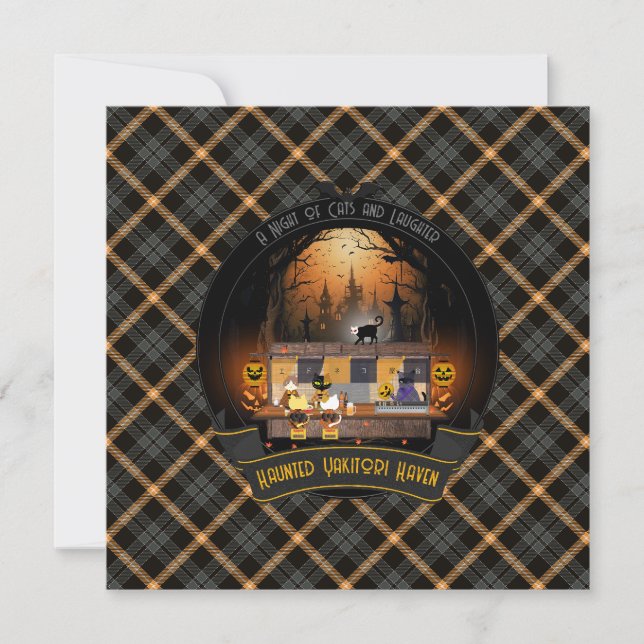 Cartão De Festividades Refúgio Assombrado de Yakitori Flat (Frente)