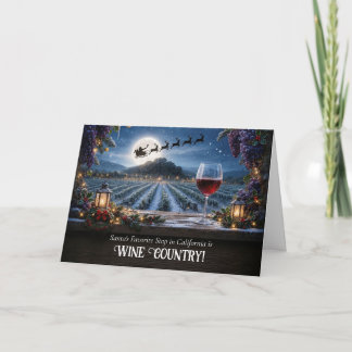 Cartão De Festividades Região do Vinho de Natal da Califórnia Fofa