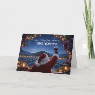 Cartão De Festividades Região Vinícola de Natal da Califórnia Santa
