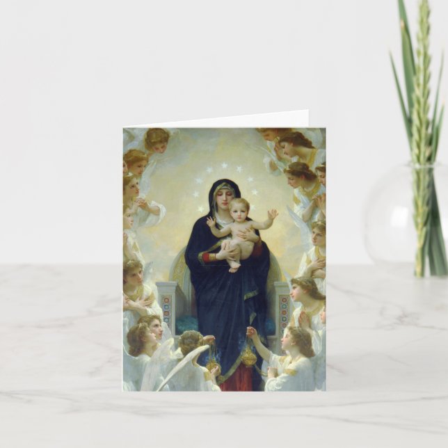 Cartão De Festividades Regina Angelorum ... Bouguereau 1900 (Frente)