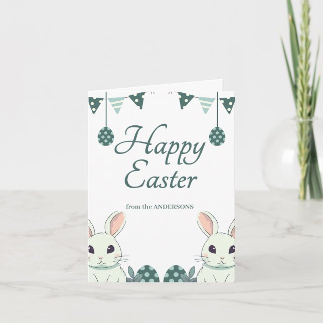 Cartão De Festividades "Regozijo e comemoração: Páscoa deseja que você (Frente)