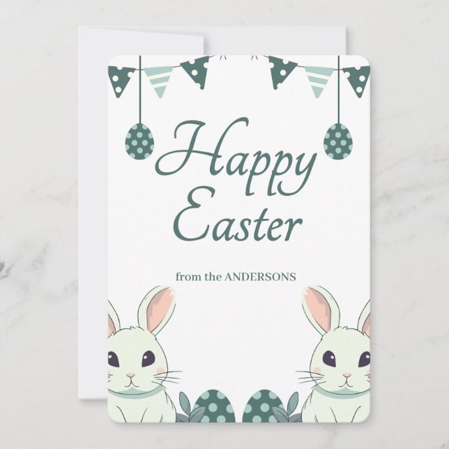 Cartão De Festividades "Regozijo e comemoração: Páscoa deseja que você (Frente)